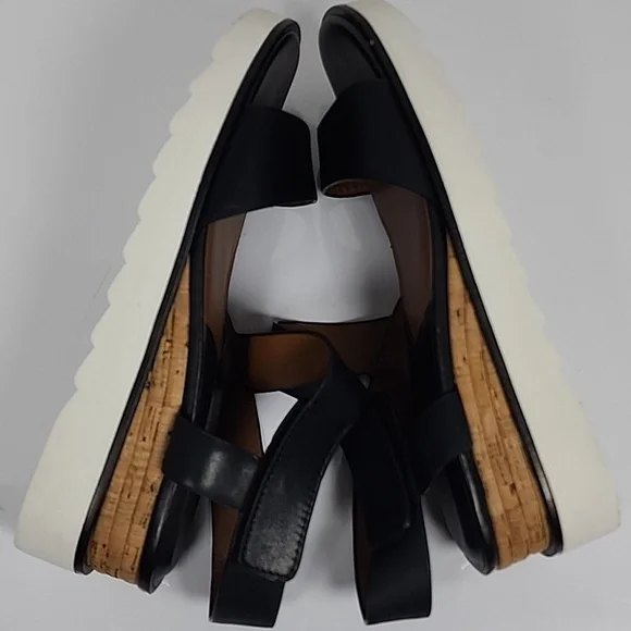 Franco Sarto Chiara Strappy Black Women Wedge Sandals  Size 8.5 - Picture 3 of 15
